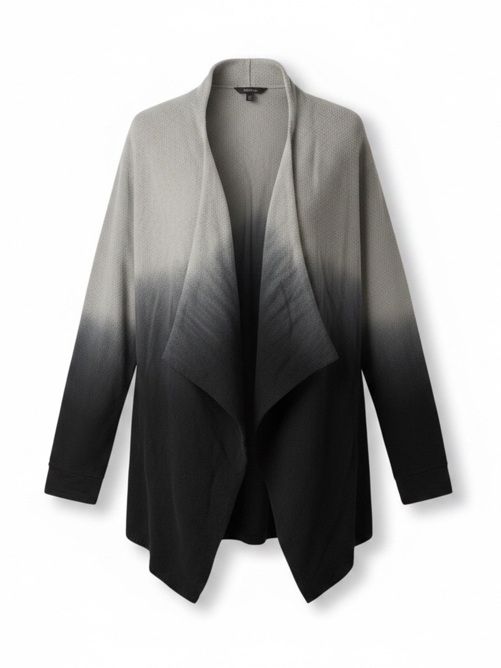 Barefoot Dreams Gray-to-Black Ombre Drape Cardigan - Size S/M